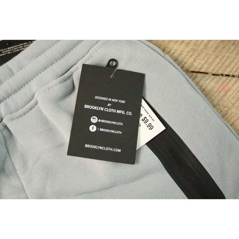 Brooklyn Cloth Knit Shorts Boys L 14/16 Gray NEW BSY8172F‎ Tech Zip Pockets